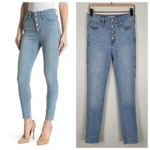 Madewell 10" High Rise Skinny Jeans Button Fly Mickleton Wash Blue Size 26